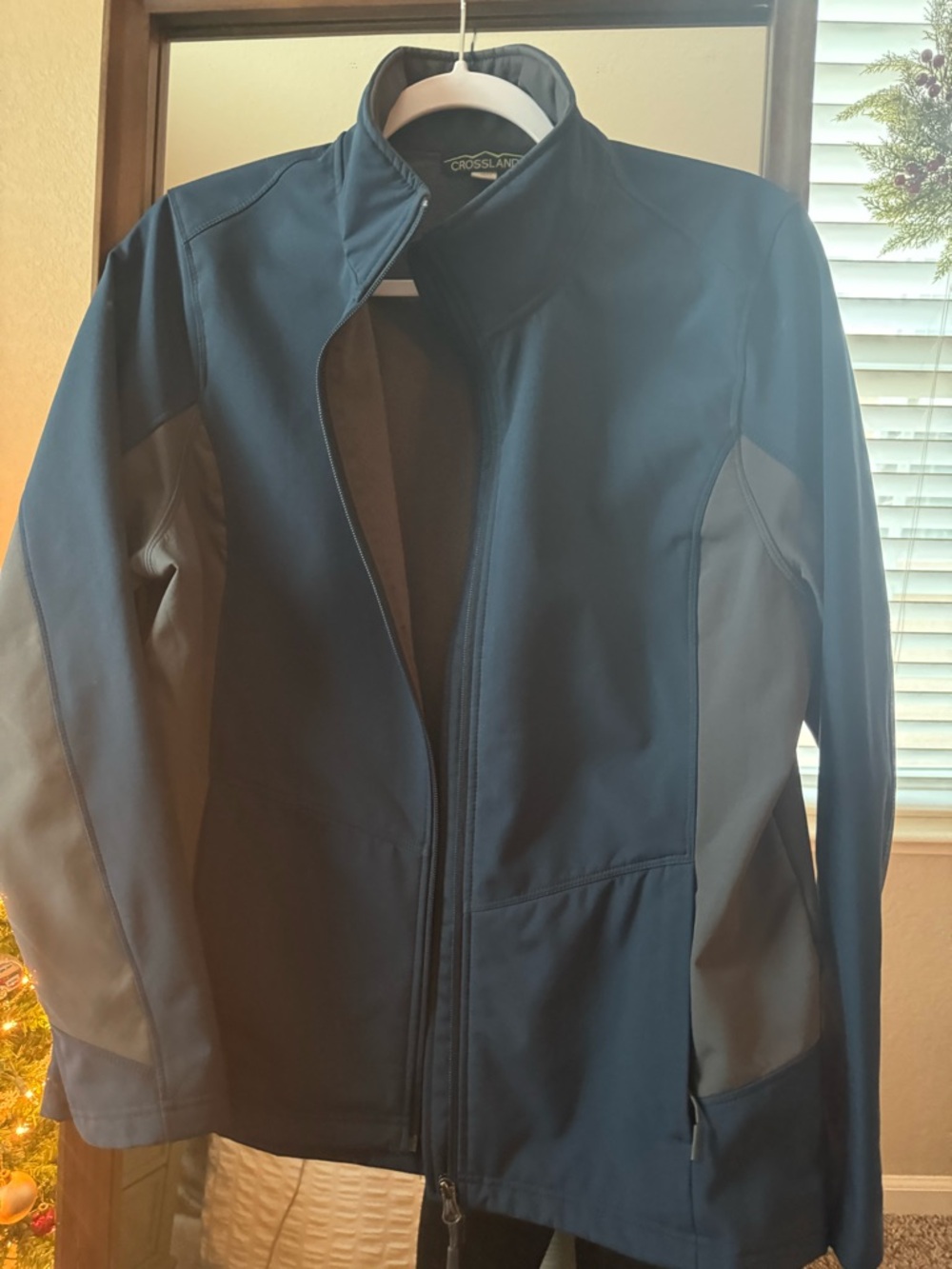 Women's Navy and Gray Windbreaker Jacket